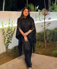 Elana Black Suede Crystal Embellished Mini Bag