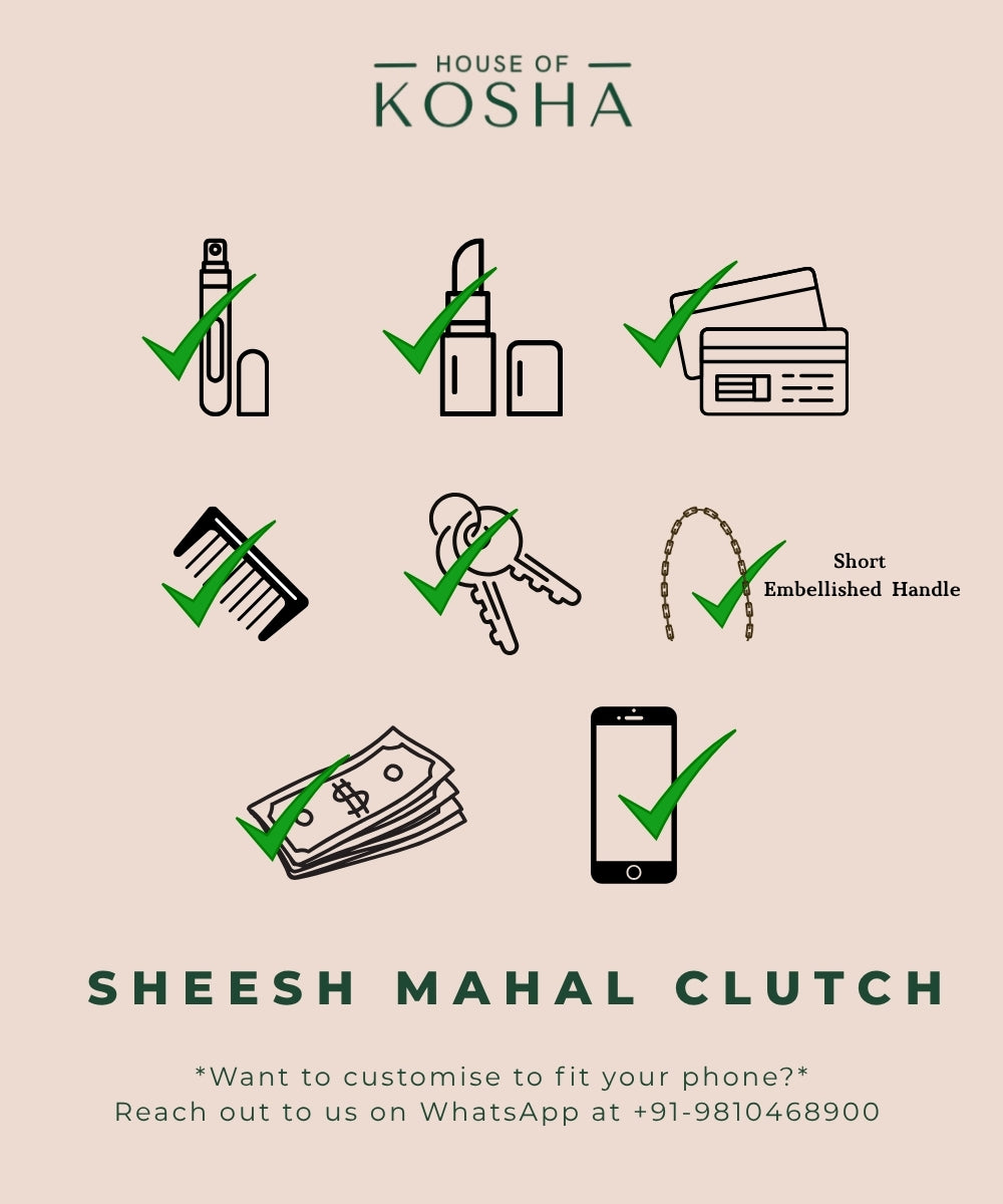 Sheesh Mahal Gold Embellished Clutch