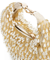 Jae Ivory Suede Embellished Hobo Bag