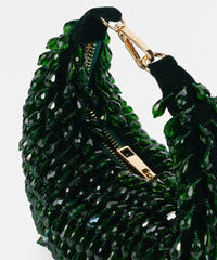 Ophelia Green Suede Embellished Hobo Bag