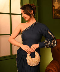 Alara Ivory Pastel Suede Embellished Hobo Bag