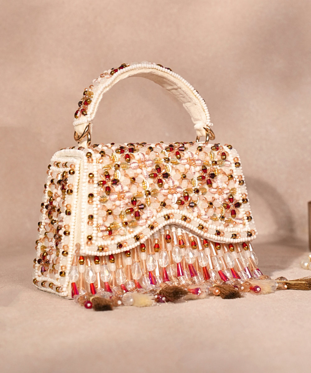 Elara Multicolor Suede Embellished Box Bag