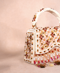 Elara Multicolor Suede Embellished Box Bag