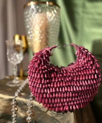 Jae Pink Suede Embellished Hobo Bag