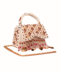 Elara Multicolor Suede Embellished Box Bag