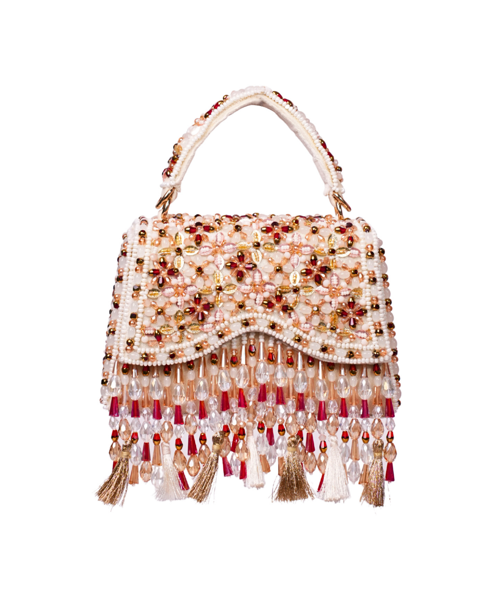 Elara Multicolor Suede Embellished Box Bag