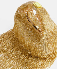 Bailey Gold Georgette Handcrafted Hand Bag