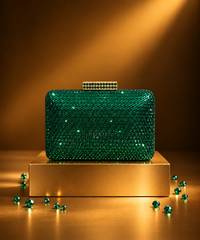 Cosmo Green Rhinestone Mini Clutch