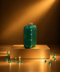 Cosmo Green Rhinestone Mini Clutch