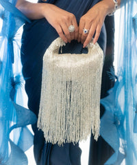 Bailey Silver Georgette Handcrafted Hand Bag
