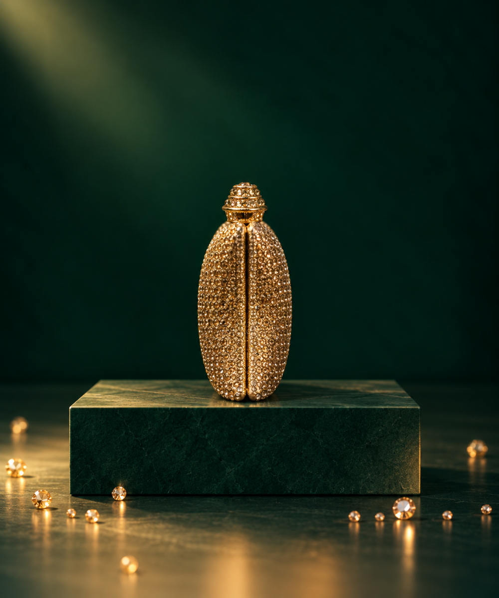 Pixie Gold Rhinestone Pillow Clutch