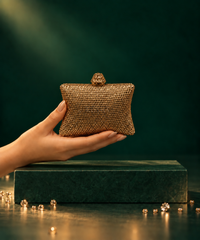 Pixie Gold Rhinestone Pillow Clutch
