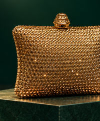 Pixie Gold Rhinestone Pillow Clutch