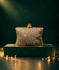 Pixie Gold Ombre Rhinestone Pillow Clutch