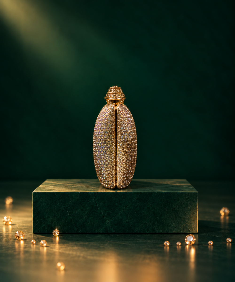 Pixie Gold Ombre Rhinestone Pillow Clutch