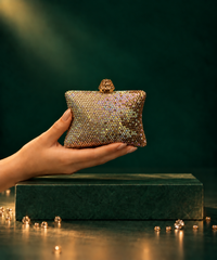 Pixie Gold Ombre Rhinestone Pillow Clutch