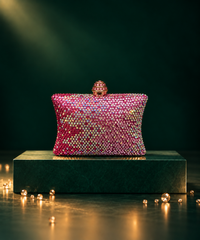 Pixie Pink Ombre Rhinestone Pillow Clutch