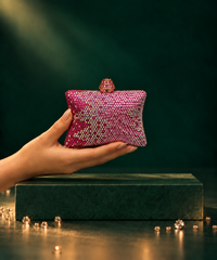 Pixie Pink Ombre Rhinestone Pillow Clutch