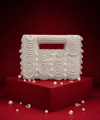 Amyra Silver Suede Handcrafted Clutch