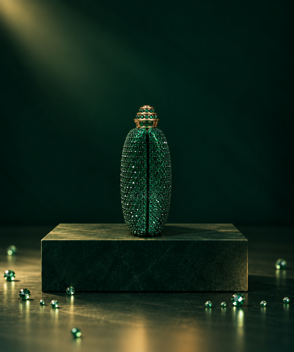 Pixie Green Rhinestone Pillow Clutch