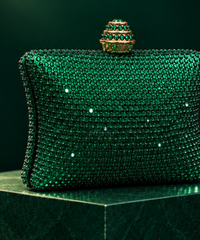 Pixie Green Rhinestone Pillow Clutch