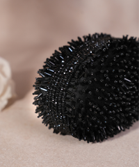 Celeste Black Suede Embellished Clutch