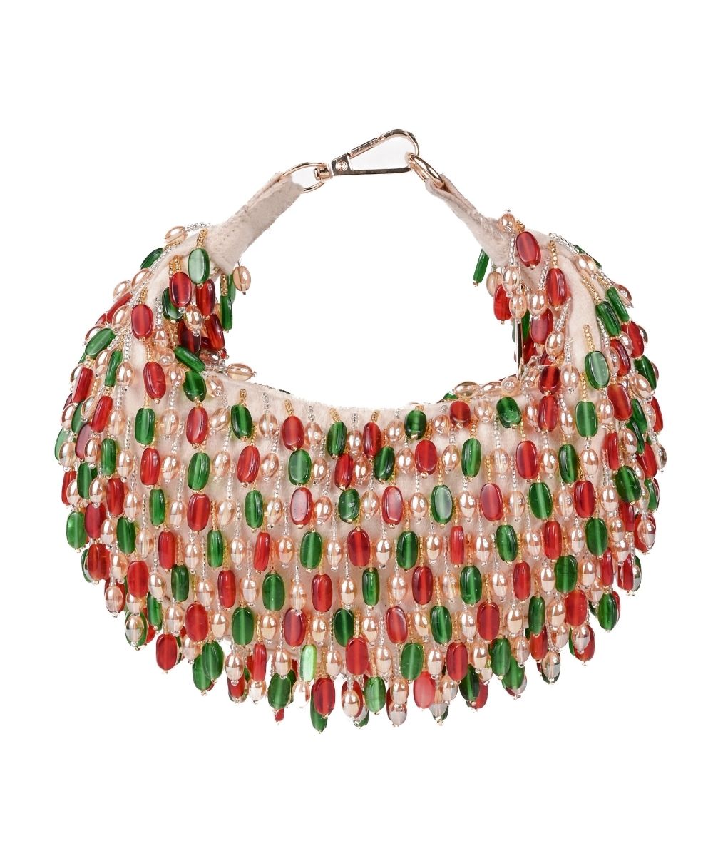 Noor Multi-Colour Suede Embellished Bag