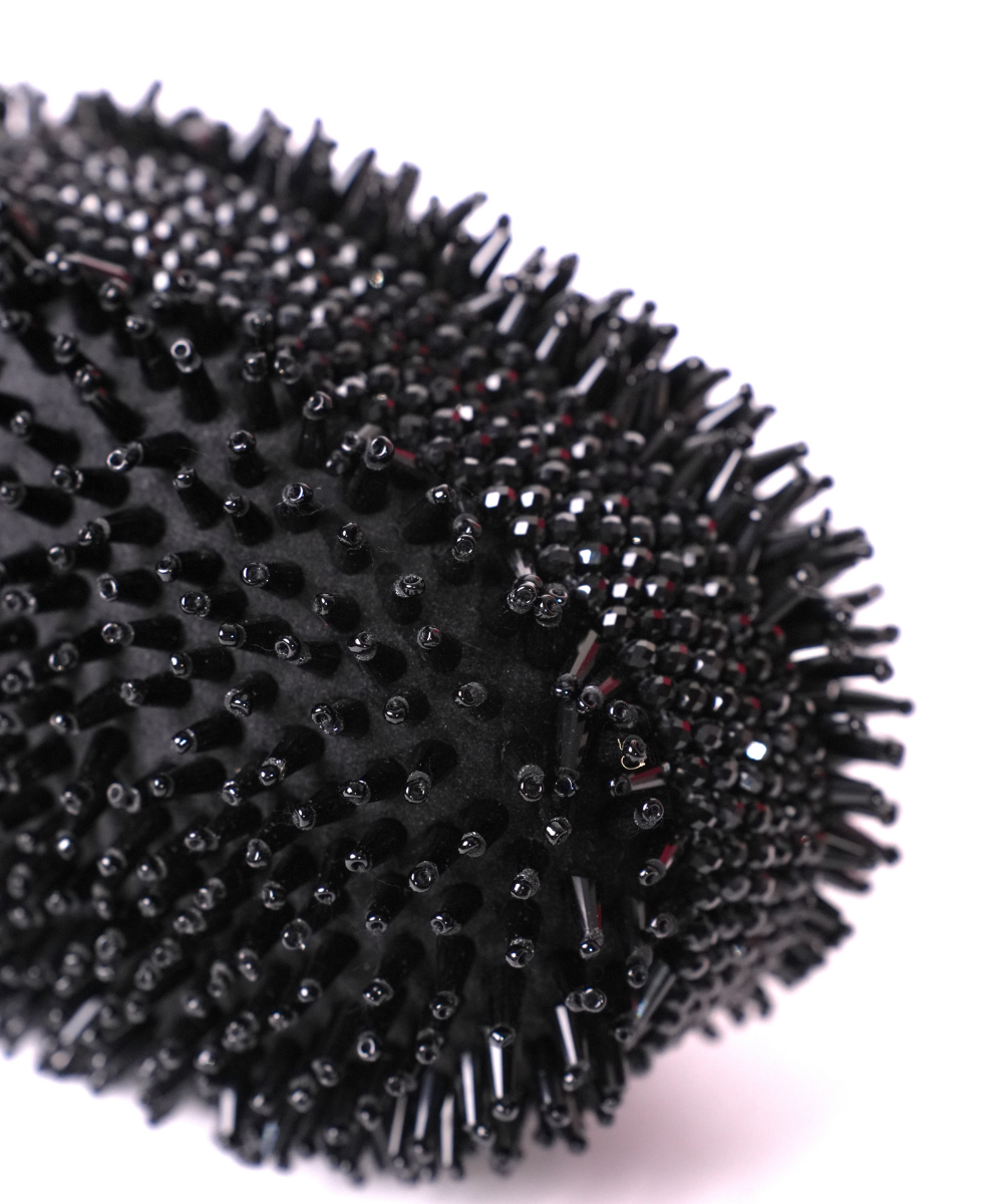 Celeste Black Suede Embellished Clutch