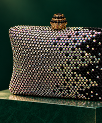Pixie Black Ombre Rhinstone Pillow clutch