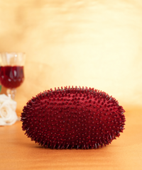 Celeste Maroon Suede Embellished Clutch