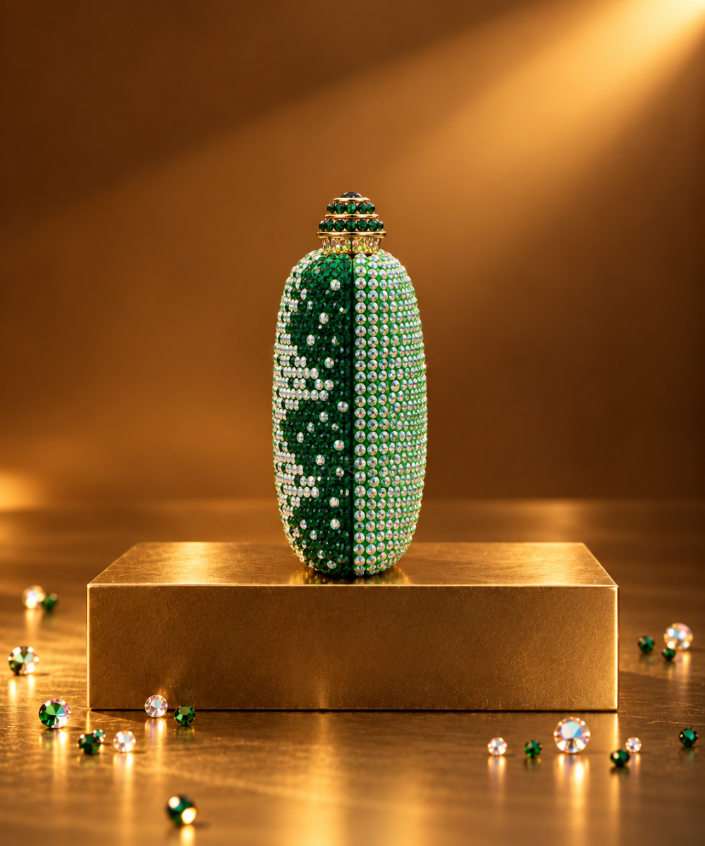 Pixie Green Ombre Rhinestone Pillow Clutch