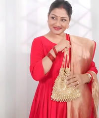 Haya Gold Embellished Crystal Potli