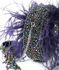 Kiraz Multi-Color  Suede Embellished Clutch