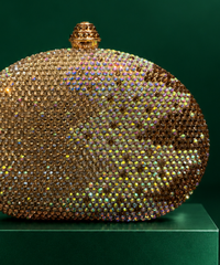 Nova Gold Ombre Rhinestone Oval Clutch