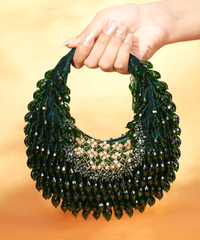 Alara Green Suede Embellished Hobo Bag