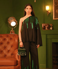 Mirage Green Mirrorwork Embellished Vanity Bag- House of Kosha -5
