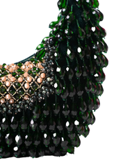 Alara Green Suede Embellished Hobo Bag