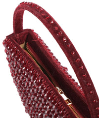 Clara Maroon Suede Embellished Hand Bag