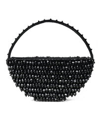 Clara Black Suede Embellished Hand Bag