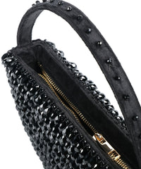 Clara Black Suede Embellished Hand Bag