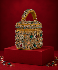 Hoor Multicolor Suede Embellished Vanity Bag