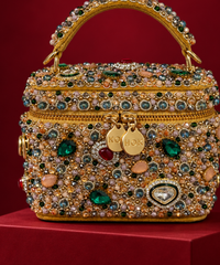Hoor Multicolor Suede Embellished Vanity Bag