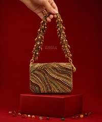 Lila Copper Suede Embellished Mini Bag