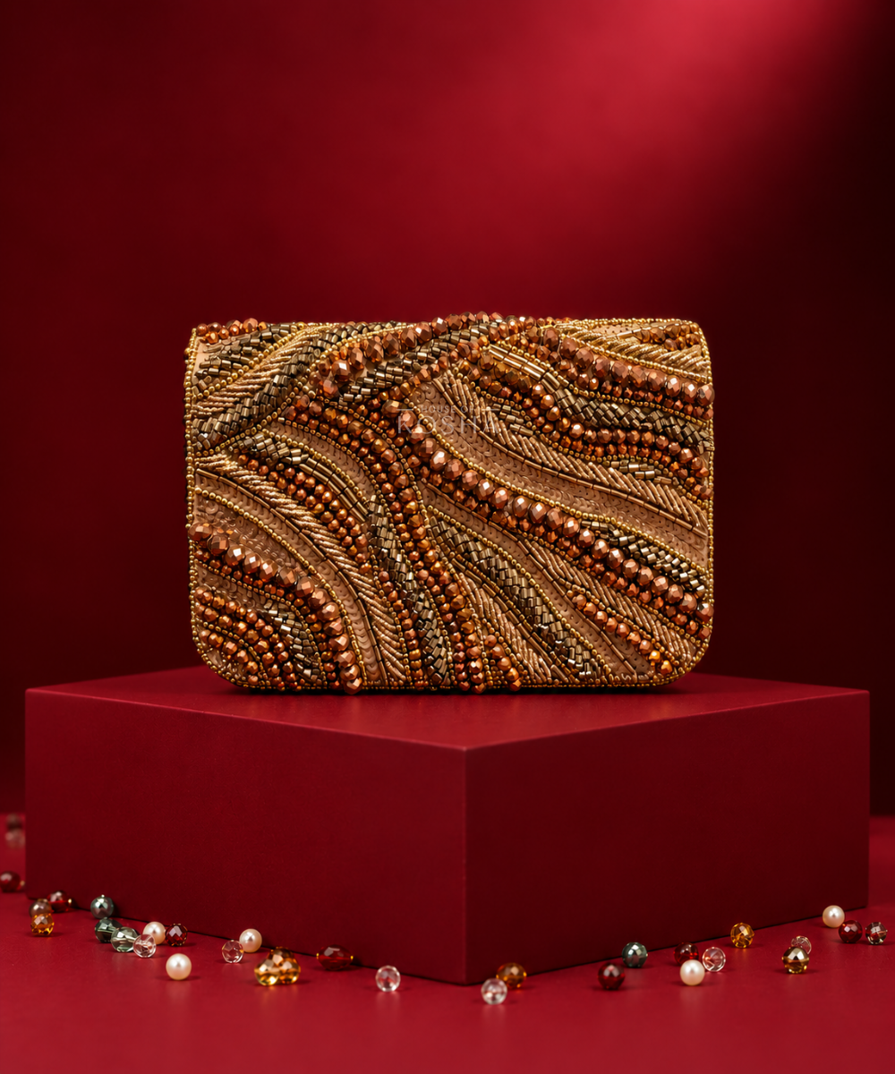 Lila Copper Suede Embellished Mini Bag