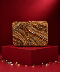 Lila Copper Suede Embellished Mini Bag