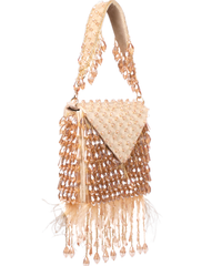 Luna Golden Suede Embellished Mini Bag