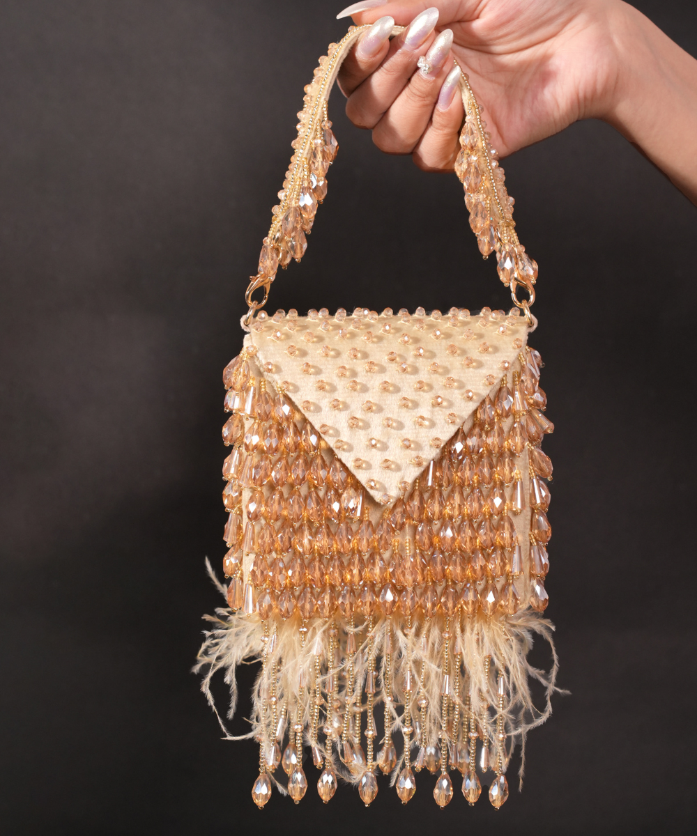 Luna Golden Suede Embellished Mini Bag