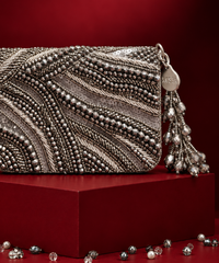 Lila Grey Suede Embellished Mini Bag