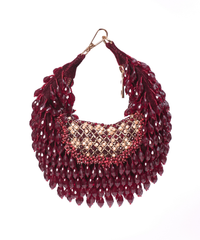 Alara Maroon Suede Embellished Hobo Bag