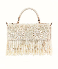 Nasrin Ivory Embellished Box Bag